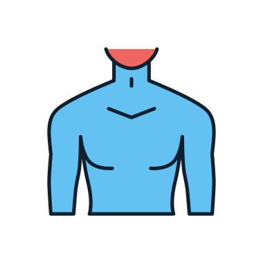 Erkek gövdesi bağlantılı vektör simgesi. Erkek gövdesi işareti. Beyaz arka planda izole edilmiş. Düzenlenebilir vektör illüstrasyonu