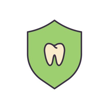 Diş Koruma İlgili Vektör Simgesi. Diş koruma işareti. Beyaz Arkaplanda İzole Edilmiş