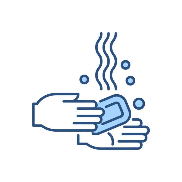 Hand Washing Related Vector Icon Hands Wash Soap Pouring Water — Stock Vector