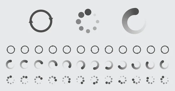 Buffering Iconos Carga Circular Conjunto Vectores Video Listo Para Animación — Archivo Imágenes Vectoriales