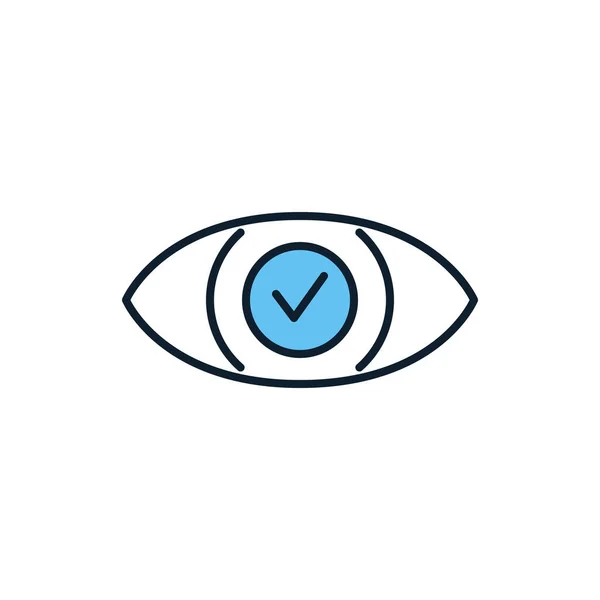 Normal Vision Thin Line Vector Icon Flaches Symbol Isoliert Auf — Stockvektor