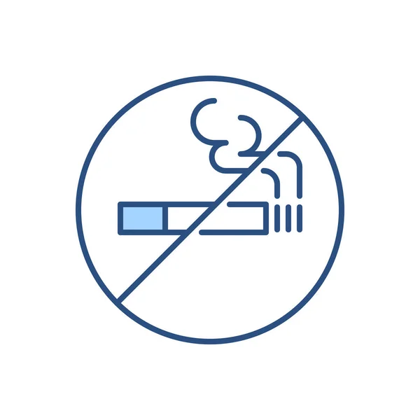 Nenhum Sinal Proibição Fumar Ícone Vetor Relacionado Sinal Proibição Cigarro —  Vetores de Stock