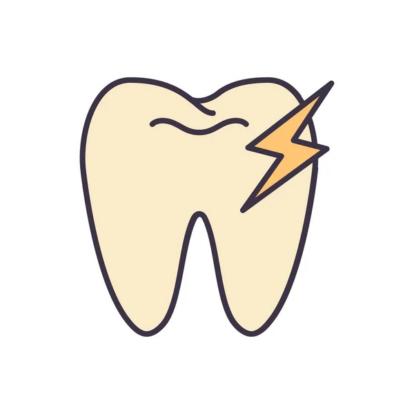 与牙痛有关的病媒 牙痛迹象 在黑色背景下被隔离 — 图库矢量图片