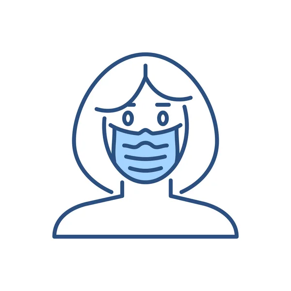 Frau Mit Medizinischer Maske Zusammenhang Mit Vektor Symbol Frau Mit — Stockvektor