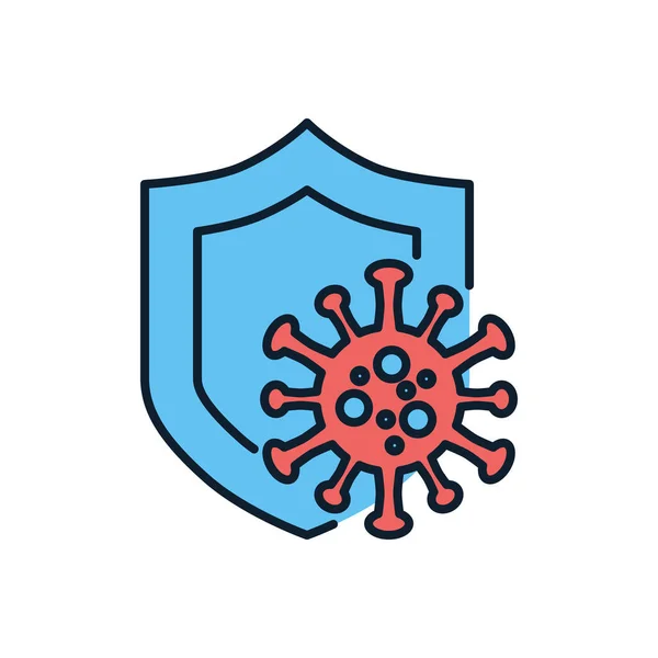 Coronavirus Protection Related Vector Icon Shield Protects Coronavirus Coronavirus Protection — Stock Vector