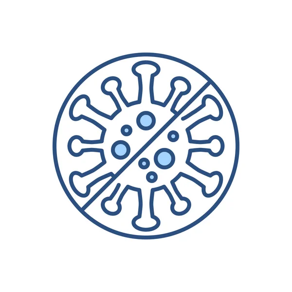 Ikona Wektora Antykoronawirusowego Wirus Covid Znaku Zakazu Odizolowany Białym Tle — Wektor stockowy