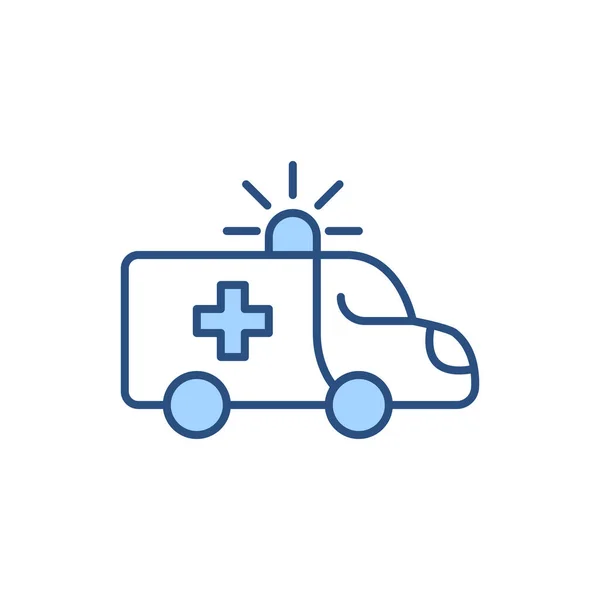 Ambulance Car Related Vector Line Icon Emergency Response Accident Department — Stock Vector