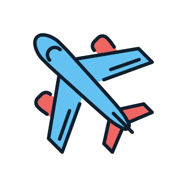 Ícone Vetorial Relacionado Avião Placa Avião Isolado Fundo Branco Ilustração — Vetor de Stock
