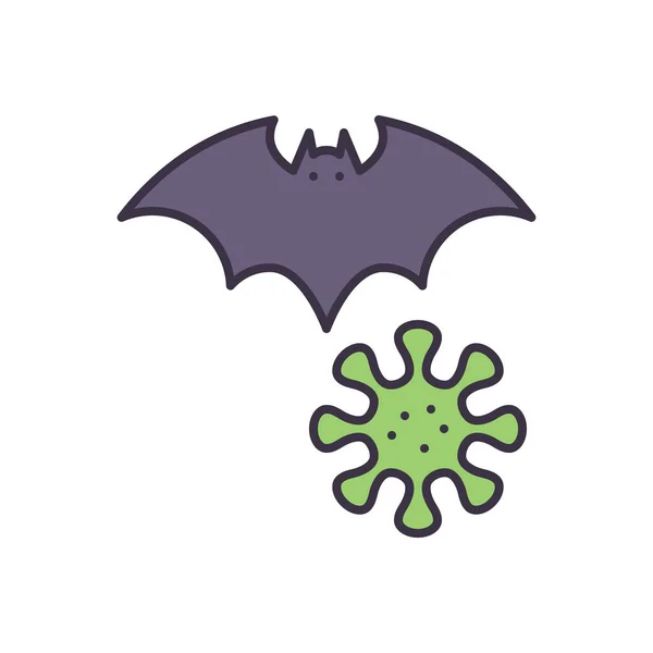 Bat Carrier Coronavirus Related Vector Icon Bat Virus Sign Isolated — Stock Vector