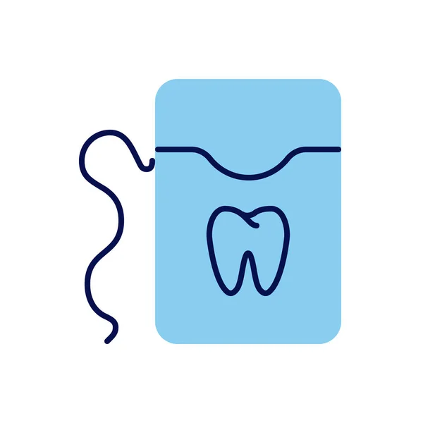 デンタルフロス関連ベクトルアイコン 歯科用フロスサイン 白地に隔絶 — ストックベクタ