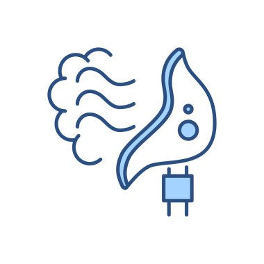 Mekanik havalandırmayla ilgili vektör simgesi. Tıbbi vantilatör işareti. Beyaz arka planda izole edilmiş. Düzenlenebilir vektör illüstrasyonu