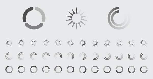 Buffering Iconos Carga Circular Conjunto Vectores Video Listo Para Animación — Archivo Imágenes Vectoriales