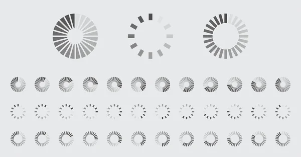 Circular Loading Buffering Icons Vector Set Video Ready Animation Gif — Stockvektor