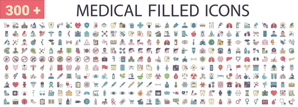 Medical Vector Icons Set Filled Icons Sign Symbols Medicine Health — Stock Vector