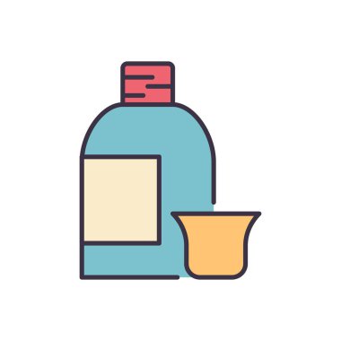 Şurubu Ilgili vektör çizgi simgesi. Uyuşturucu. Beyaz arka planda yalıtılmış. Düzenlenebilir kontur