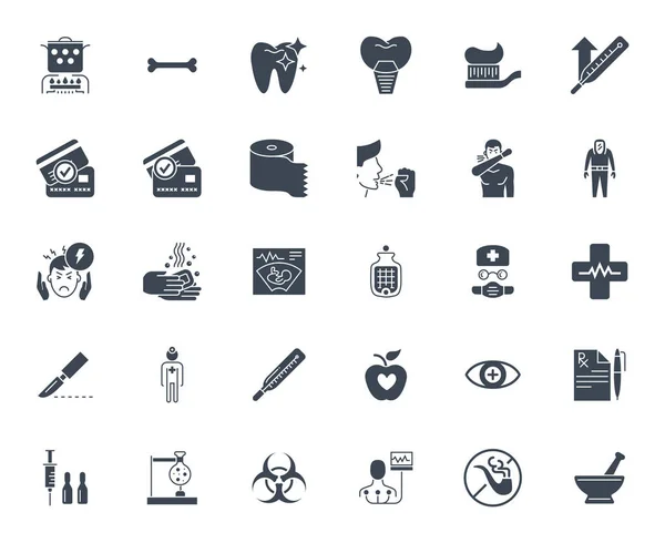 Medical Vector Icons Set Vorhanden Glyphen Symbole Zeichen Und Symbole — Stockvektor