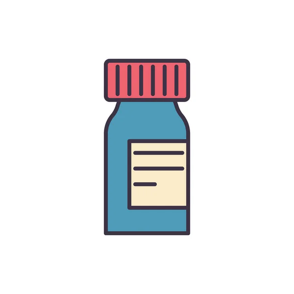 Tabletták Bottle Kapcsolódó Vector Vonal Icon Gyógyszerek Elszigetelt Fehér Alapon — Stock Vector