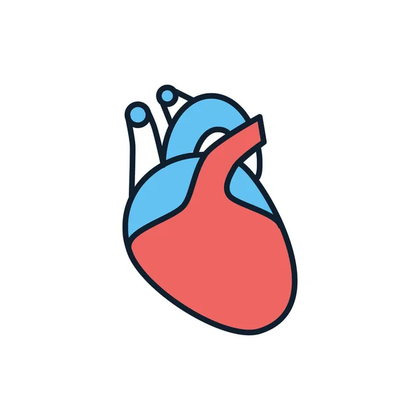 Kalp Ilgili Vektör Çizgi Simgesi Beyaz Arka Planda Yalıtılmış Düzenlenebilir — Stok Vektör