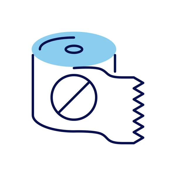 Toilettenpapier Bezogenes Vektorsymbol Toilettenpapier Mit Einem Verbotsschild Vereinzelt Auf Weißem — Stockvektor
