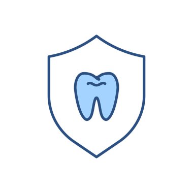 Diş Koruma İlgili Vektör Simgesi. Diş koruma işareti. Beyaz Arkaplanda İzole Edilmiş