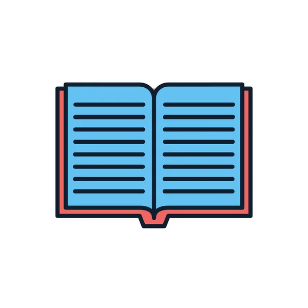 Buchbezogenes Vektor Symbol Aufgeschlagenes Buchschild Vereinzelt Auf Weißem Hintergrund Editierbare — Stockvektor