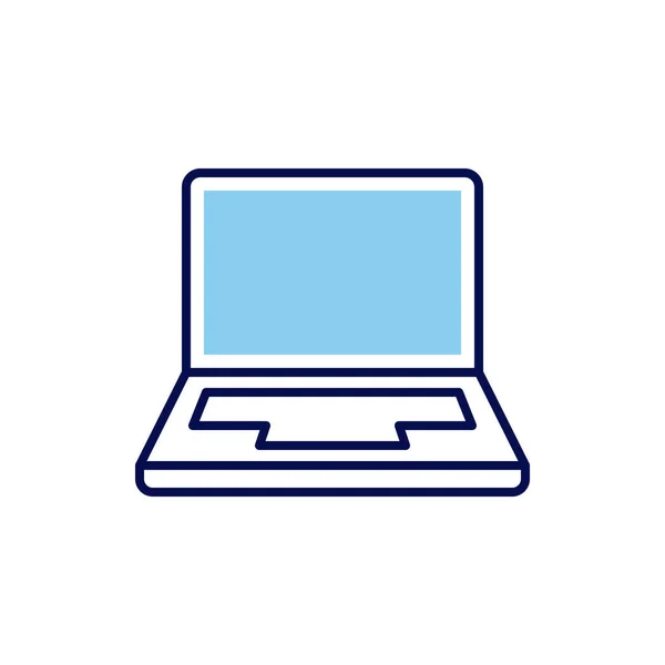 Laptop Bezogenes Vektorzeilensymbol Vereinzelt Auf Weißem Hintergrund Vektorillustration Essbarer Schlaganfall — Stockvektor