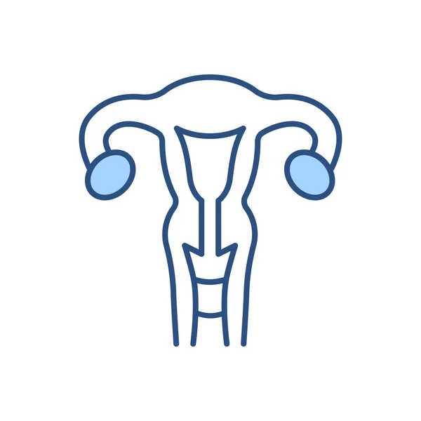 Uterus Related Vector Line Icon Aislado Sobre Fondo Blanco Carrera — Archivo Imágenes Vectoriales