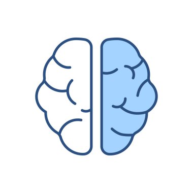 İnsan Beyin Vektörü Simgesi. Beyaz Arka plan 'da izole edilmiş. Düzenlenebilir EPS dosyası. Vektör illüstrasyonu