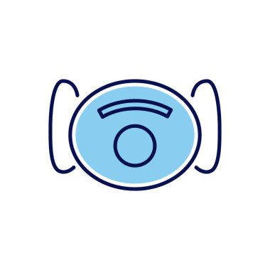 FFP2 tıbbi maske bağlantılı vektör simgesi. FFP2 maske işareti. Beyaz arka planda izole edilmiş. Düzenlenebilir vektör illüstrasyonu