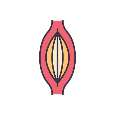 Kas Bağlantılı Vektör Simgesi. Kas işareti. Beyaz Arkaplanda İzole Edilmiş.