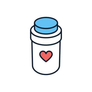 İlaç Şişesi İlgili Vektör Simgesi. - Uyuşturucu. Beyaz Arkaplanda İlaç Şişesi İşareti İzole Edildi