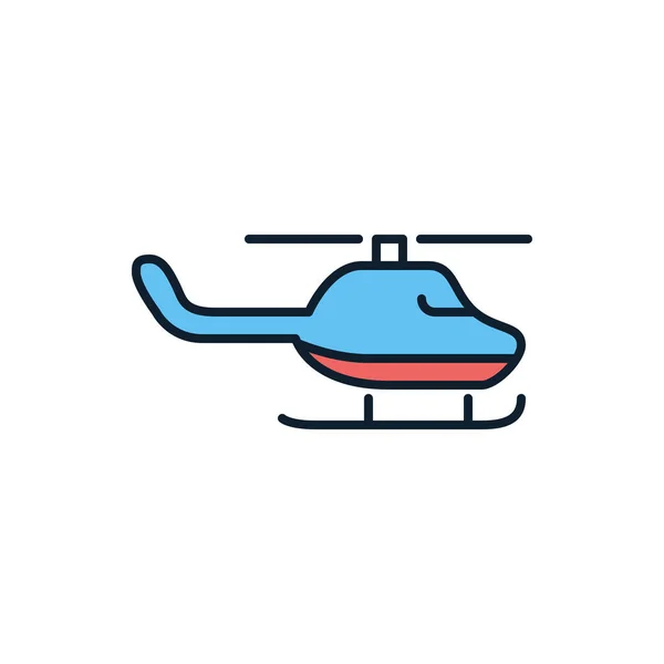 Helicopter Related Vector Line Icon Isolated White Background Vector Illustration — Stock Vector