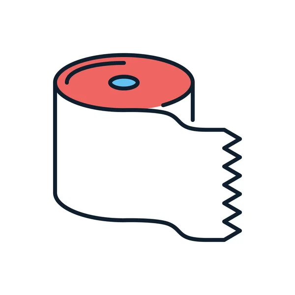 Vektorová Ikona Toaletního Papíru Záchodový Papír Izolované Bílém Pozadí Upravitelná — Stockový vektor