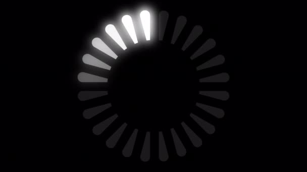 Chargement Vidéo Cercle Avec Lueur Chargement Animation Sur Fond Transparent — Video