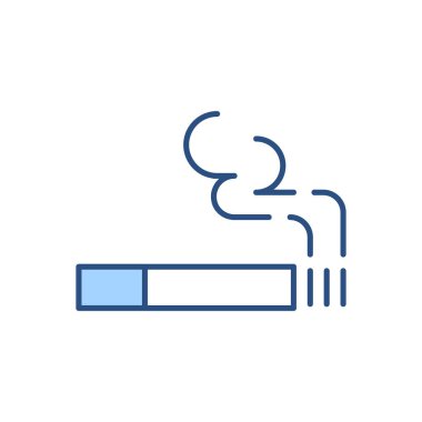 Sigara bağlantılı vektör simgesi. Sigara tabelası. Beyaz arka planda izole edilmiş. Vektör illüstrasyonu