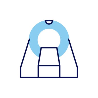 MRI bağlantılı vektör çizgisi simgesi. Beyaz arka planda izole edilmiş. Vektör çizimi. Düzenlenebilir vuruş