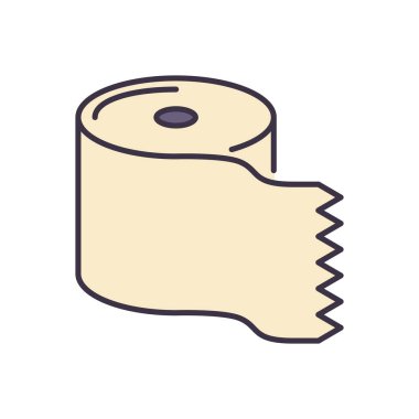 Tuvalet kağıdı bağlantılı vektör simgesi. Tuvalet kağıdı tabelası. Beyaz arka planda izole edilmiş. Düzenlenebilir vektör illüstrasyonu