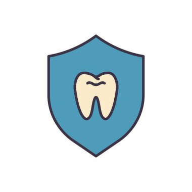 Diş Koruma İlgili Vektör Simgesi. Diş koruma işareti. Beyaz Arkaplanda İzole Edilmiş