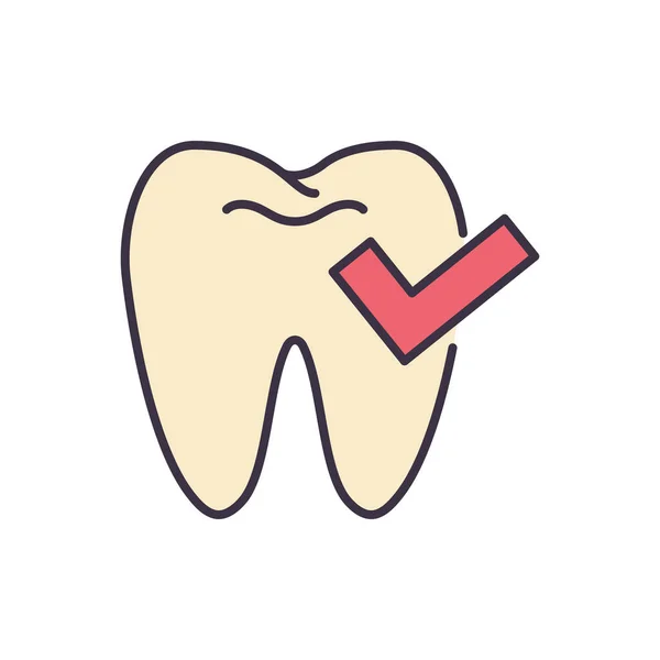 Dental Check Related Vector Icon Señal Control Dental Aislado Sobre — Archivo Imágenes Vectoriales