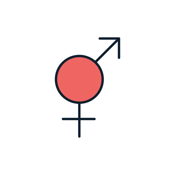Transgender Symbol Związany Wektor Linii Ikona Odizolowany Białym Tle Ilustracja — Wektor stockowy