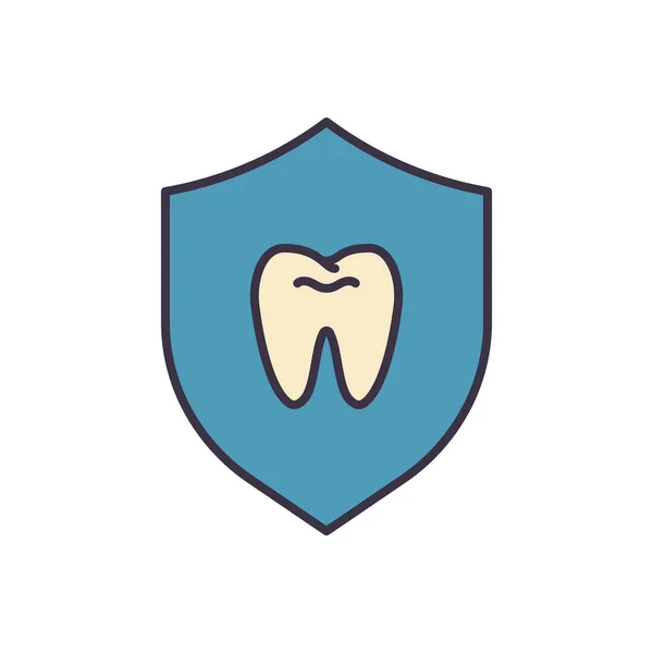 与牙齿保护有关的病媒 牙齿保护标志 因白人背景而被隔离 — 图库矢量图片