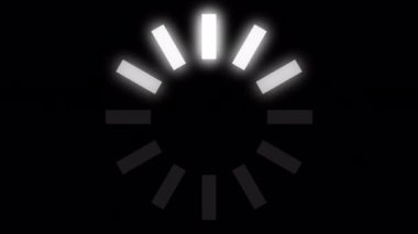 Loading Circle Video with Glow. Loading Animation on Transparent Background. Download Progress, Preloader Animation Web Design Template. Seamless Loop Animation 4K with Alpha Channel