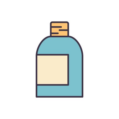 Tıbbi Şişe İlgili Vektör Simgesi. Şişe işareti. Uyuşturucu ikonu. Beyaz Arkaplanda İzole Edilmiş