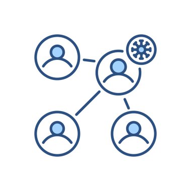 Virüs iletim vektör simgesi. Virüs iletim işareti. Beyaz arka planda izole edilmiş. Düzenlenebilir vektör illüstrasyonu