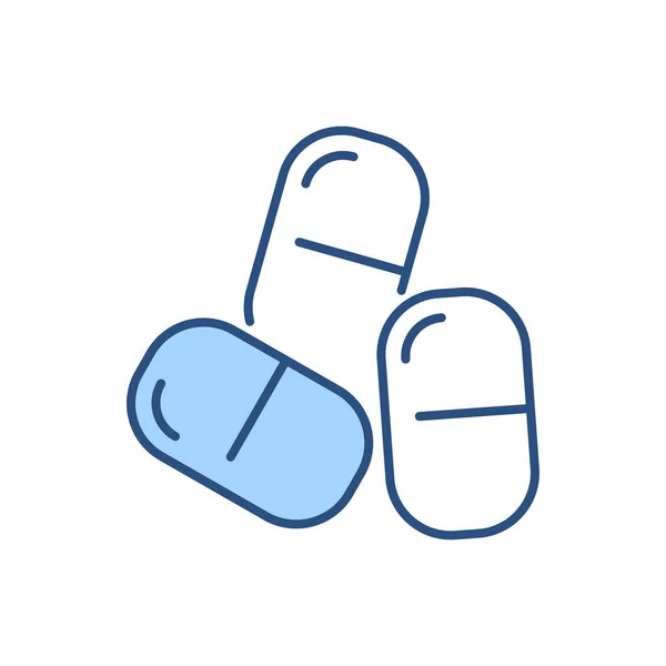 Χάπια Σχετικό Εικονίδιο Διανυσματική Γραμμή Χάπια Γραμμική Εικόνα Φαρμακευτικό Προϊόν — Διανυσματικό Αρχείο