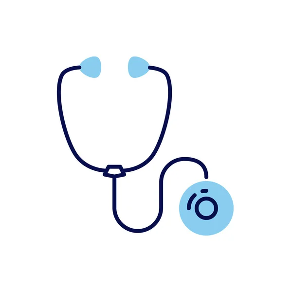 Stethoscope Related Vector Line Icon Isolated White Background Vector Illustration — Stock Vector