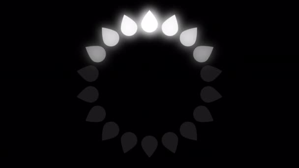 Loading Circle Video Glow Loading Animation Transparent Background Download Progress — Vídeo de stock