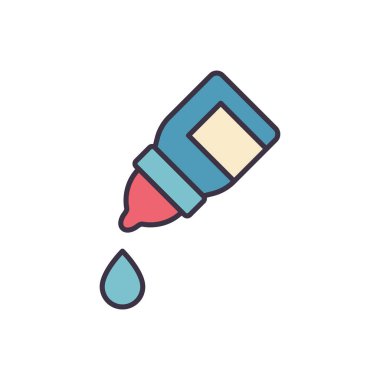 Göz Damlaları İlgili Vektör Simgesi. - Uyuşturucu. Göz damlası işareti. Beyaz Arkaplanda İzole Edilmiş