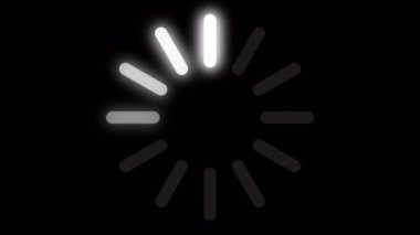 Loading Circle Video with Glow. Loading Animation on Transparent Background. Download Progress, Preloader Animation Web Design Template. Seamless Loop Animation 4K with Alpha Channel