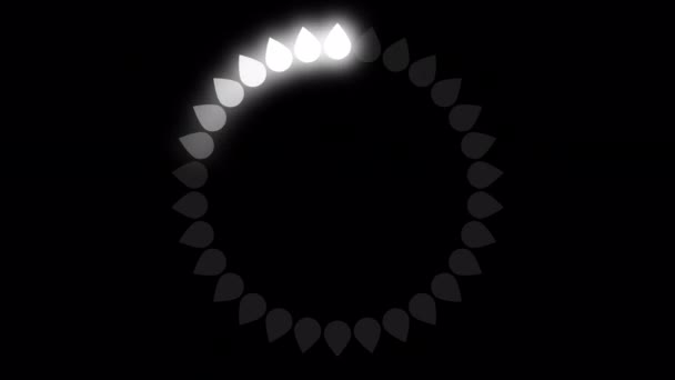 Chargement Vidéo Cercle Avec Lueur Chargement Animation Sur Fond Transparent — Video